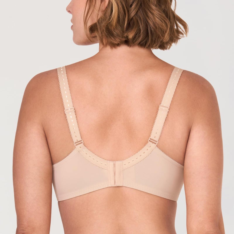 DELIMIRA Women's Plus Size Full Coverage Underwire Unlined Minimizer Lace Bra Beige 38D - Image 2